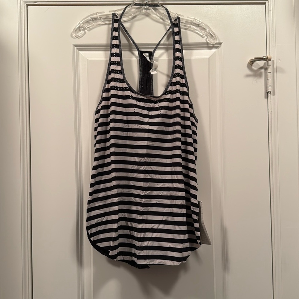 Lululemon Black & White Razorback Top, Size 10